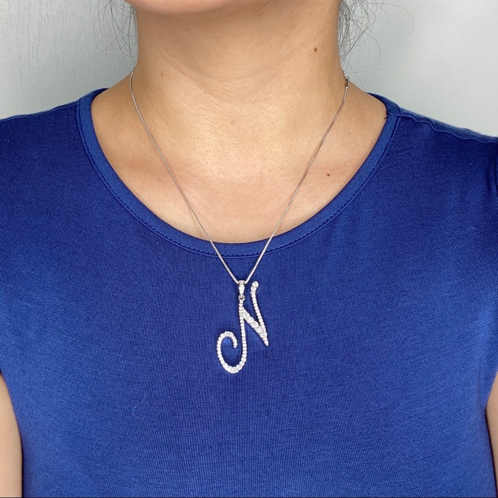 Letter N Initial Necklace